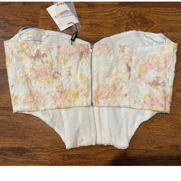 Bardot Women's Lila Corset Bustier Top Floral Detail Size 10 NWT Revolve Fashion - Picture 2 of 9